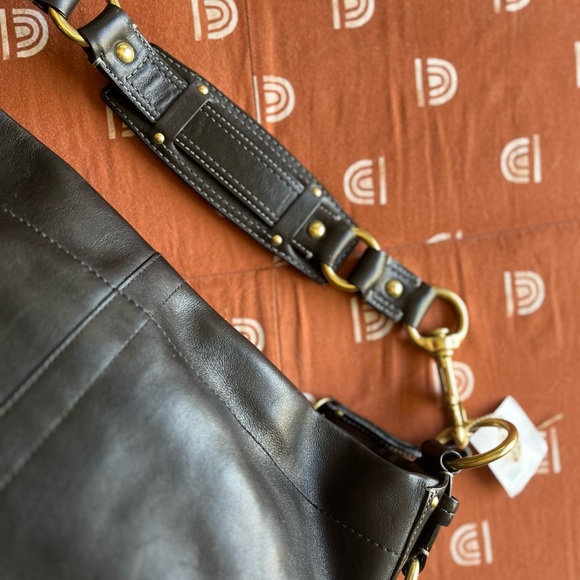 NWT Coach Black Leather Shoulder Bag - Picture 11 of 17